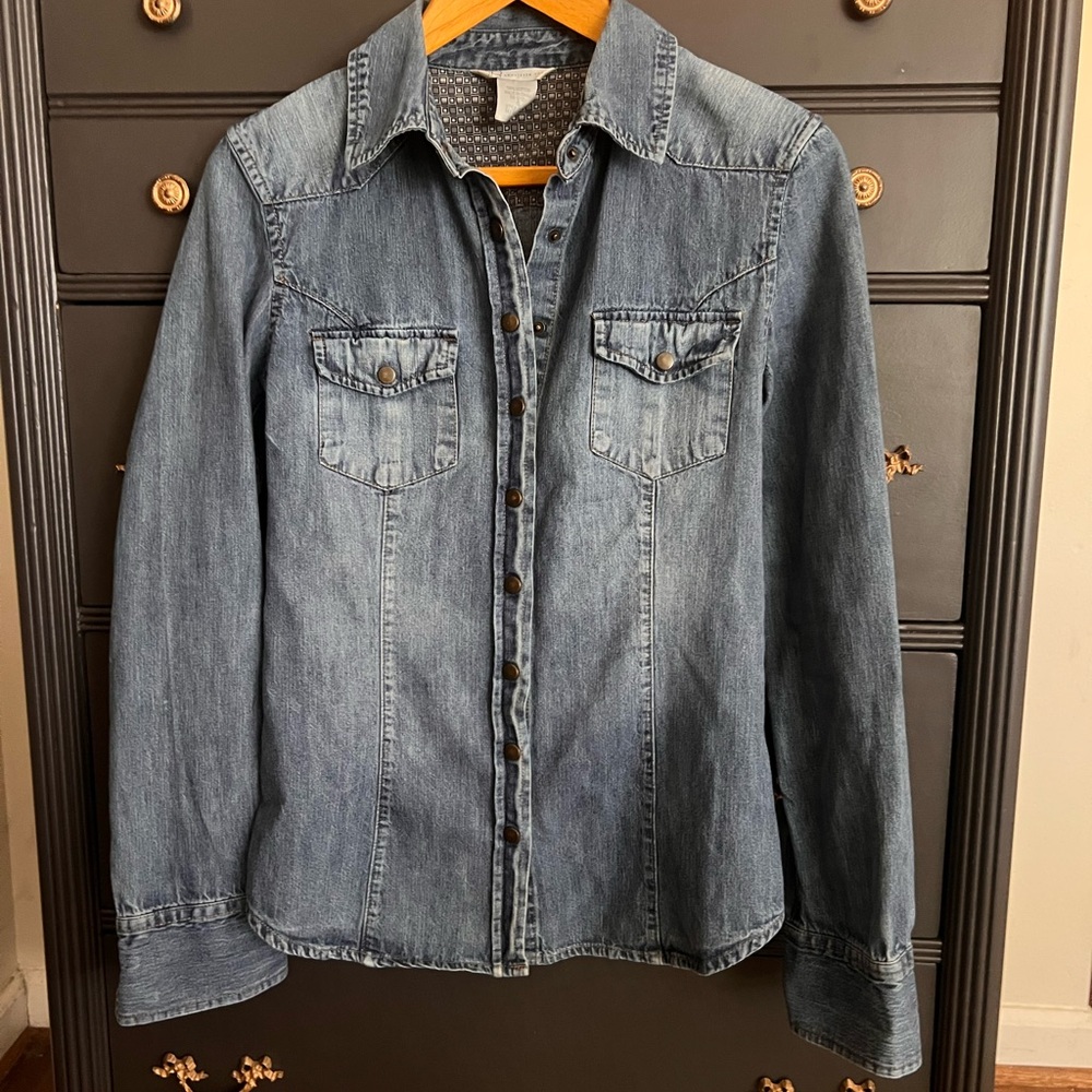 Charlotte Russe Denim Button-Up Shirt/Light Weight Jacket